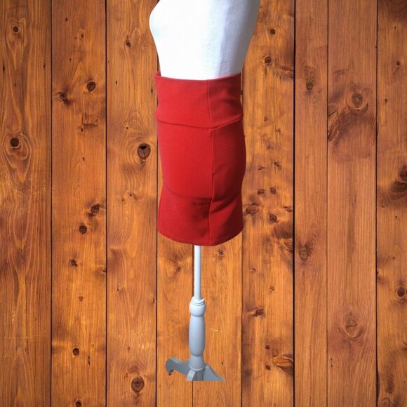 FOREVER 21 JUNIORS SMALL RED STRETCH SHORT PENCIL SKIRT SHEATH COLORFUL - Picture 2 of 3